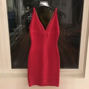 Herve Leger Rose Red (Hot Pink) Dress